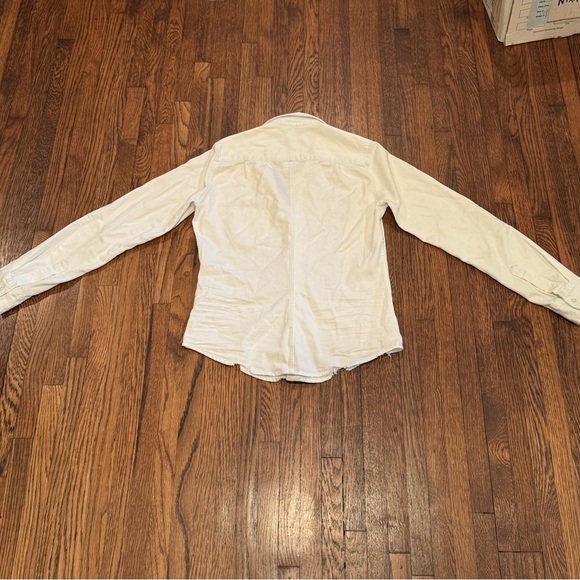 Frank & Eileen White 3/4 Sleeve Button Down The Barry Crinkle Shirt Size XS - Picture 12 of 13
